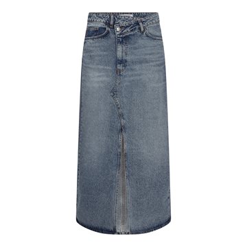 Co' Couture - Vika Asym Slit Skirt - Denim Blue